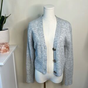 H&M knit grey cardigan x-small Wool polyester blend